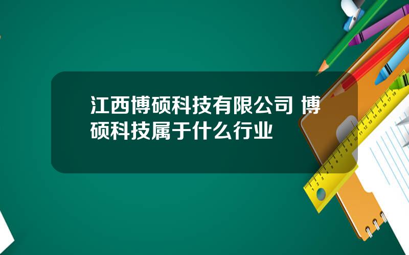 江西博硕科技有限公司 博硕科技属于什么行业